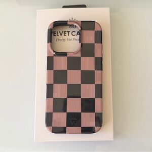 Velvet Caviar iPhone 16 Pro Brown Mocha Vibe Checkered iPhone Case
